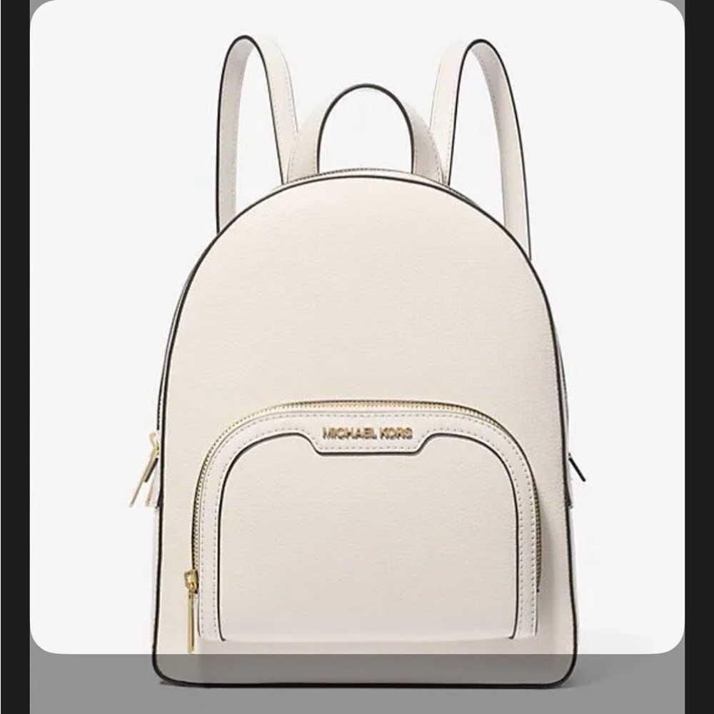 Michael Kors Jaycee Medium Off-White Backpack with Gold Accents
